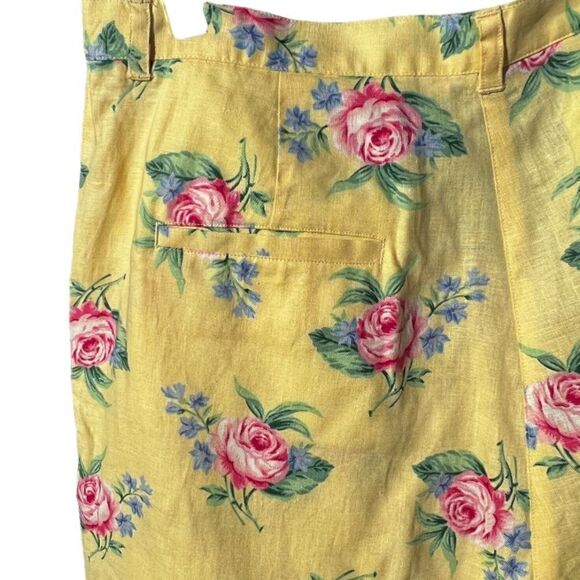 LAUREN RALPH LAUREN Pleated Linen Floral Shorts Size 14W - Picture 6 of 11